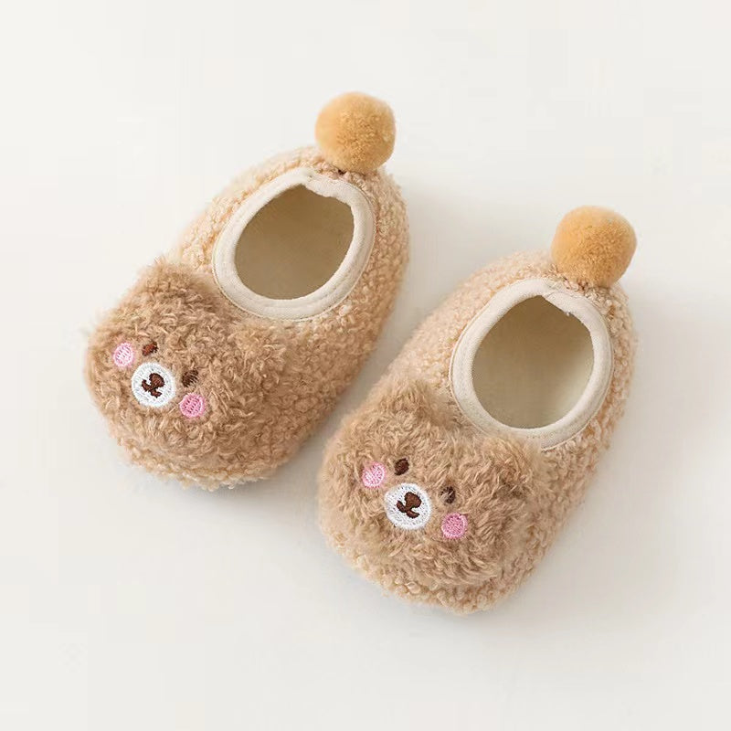 Baby 3D Cartoon Bear Patched Pattern Non-Slip Warm Shoes-6