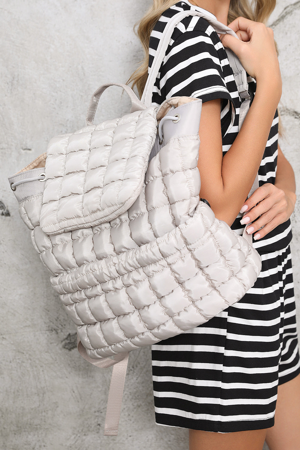 Natalie Quilted Puffer Backpack-3